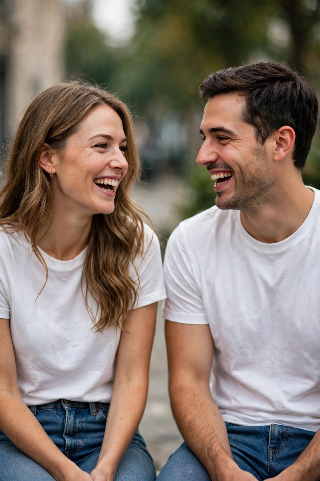 Chloe y Diego riendo juntos