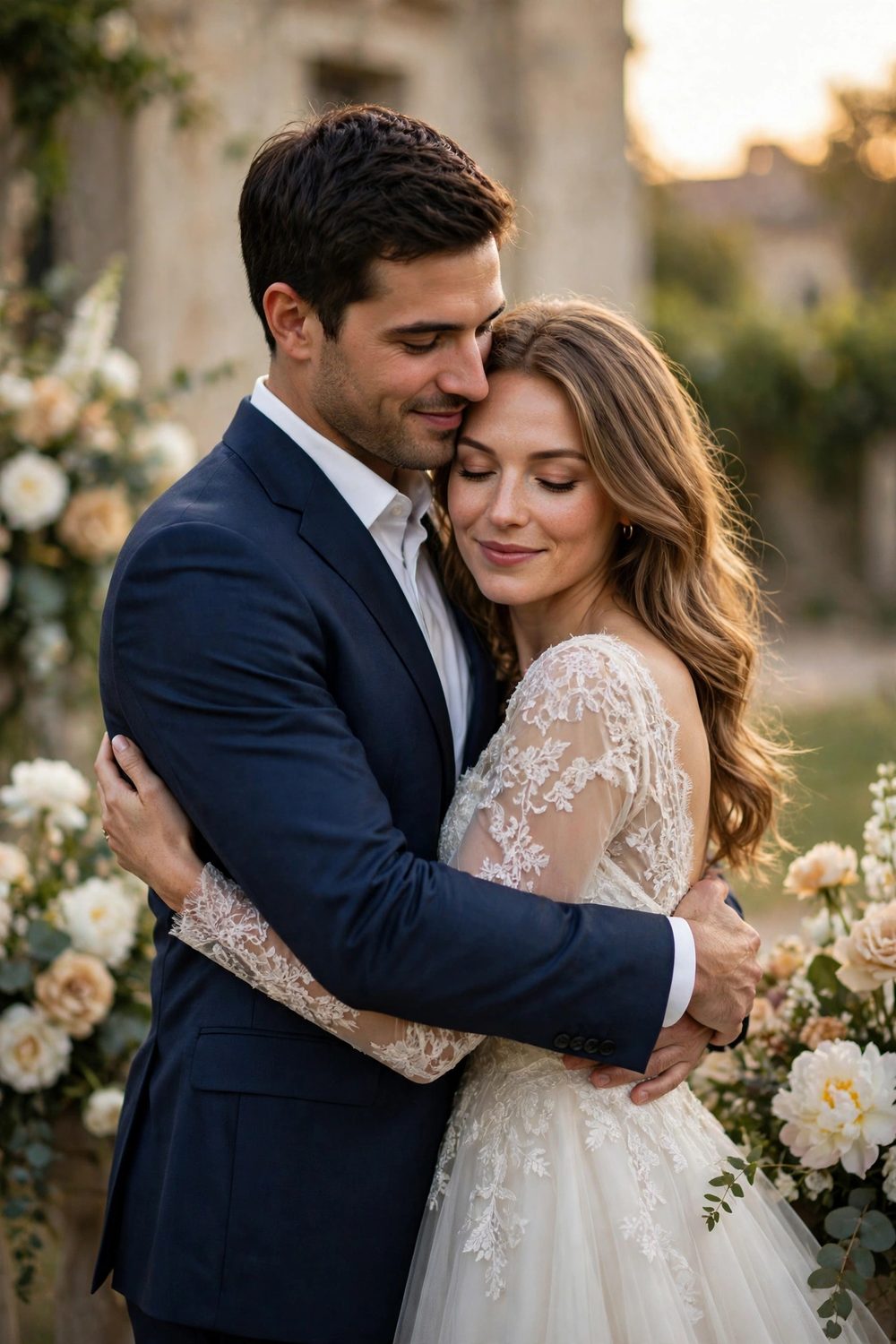 Chloe y Diego abrazados